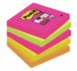 3M POST-IT 654 SUPERSTICKY 76X76MM 5-FÄRGER